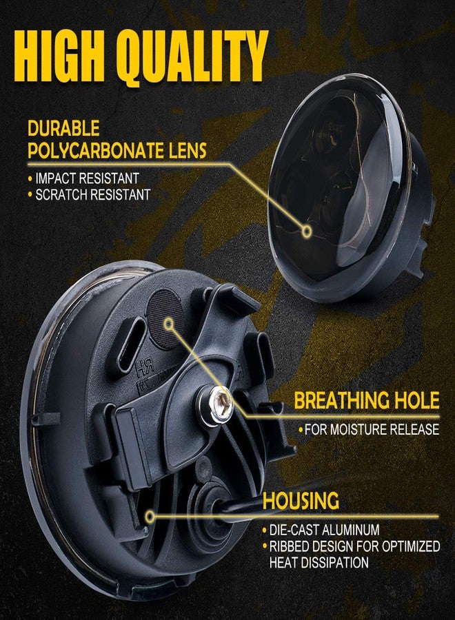 Xprite Amber LED Turn Signal Light w/Smoke Lens, Aluminum Front Blinker Lights Compatible with 2007-2018 Jeep Wrangler JK - Image 2